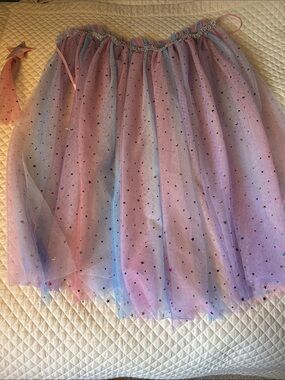 Pastel Rainbow Star Tulle Skirt for Kids - Pink Blue Purple